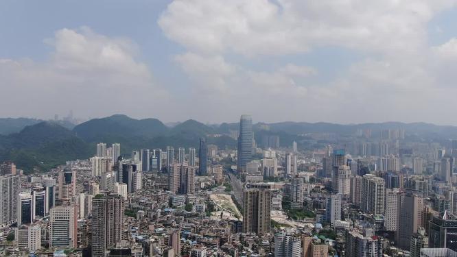 贵州贵阳城市建筑高楼大厦航拍
