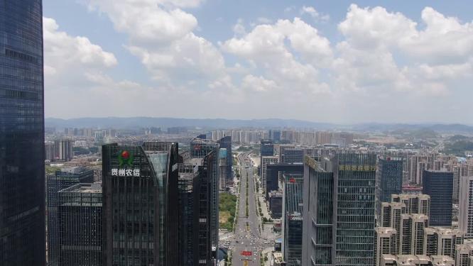 贵州贵阳城市建筑高楼大厦航拍