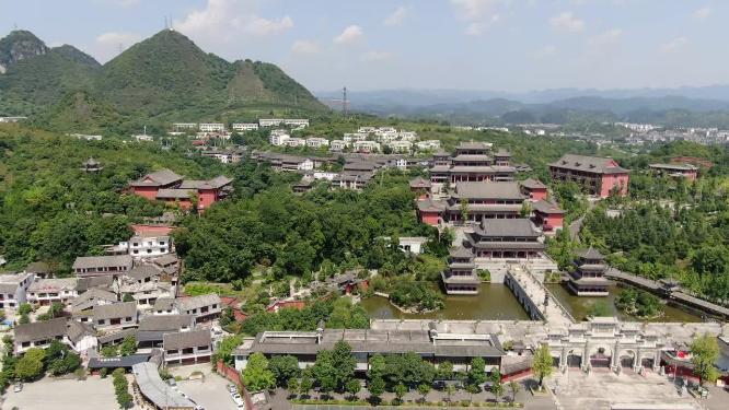 贵州贵阳大金国寺航拍