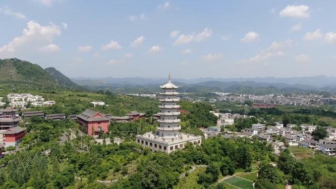 贵州贵阳大金国寺航拍