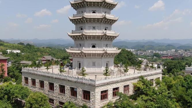 贵州贵阳大金国寺航拍