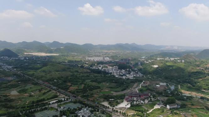 贵州贵阳青岩古镇5A景区航拍