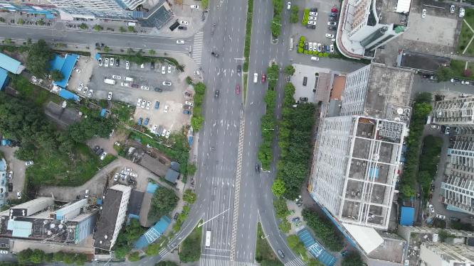 城市大道交通车辆航拍