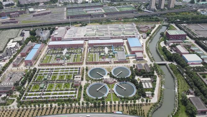 城市污水处理工厂航拍