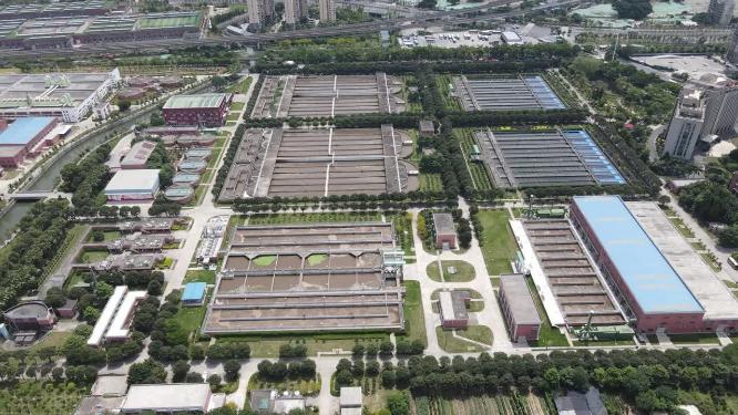 城市污水处理工厂航拍