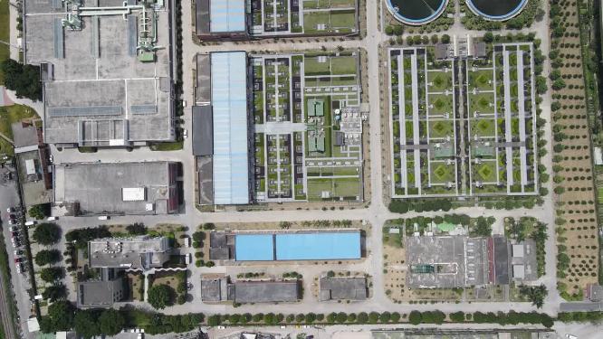 城市污水处理工厂航拍