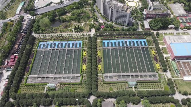 城市污水处理工厂航拍