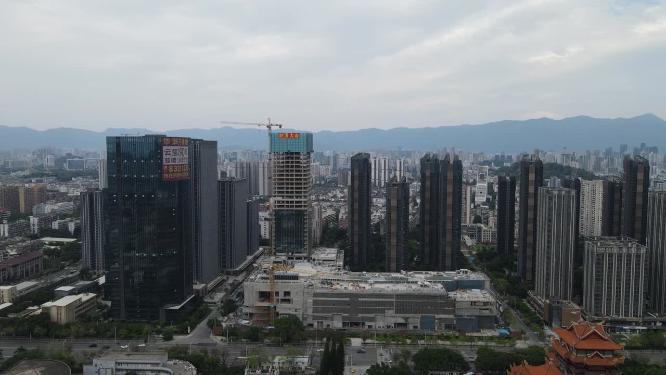 城市高楼住宅小区航拍