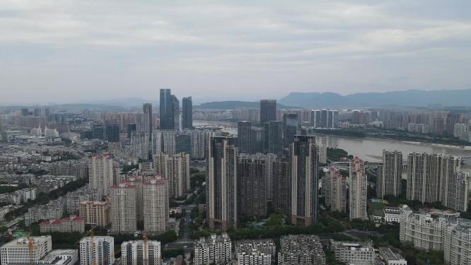 城市高楼住宅小区航拍