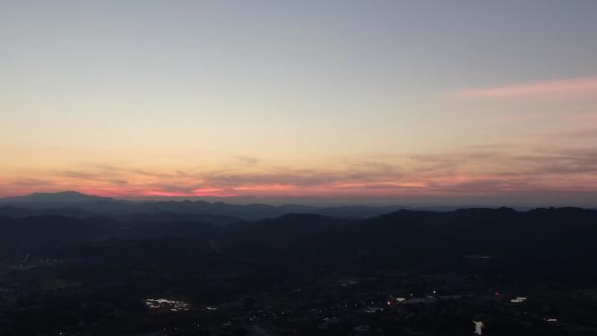 夕阳晚霞落日火烧云航拍