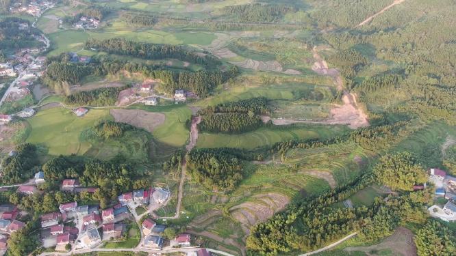 山川丘陵农业种植农田航拍