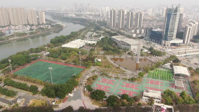 城市航拍广东东莞城市风光