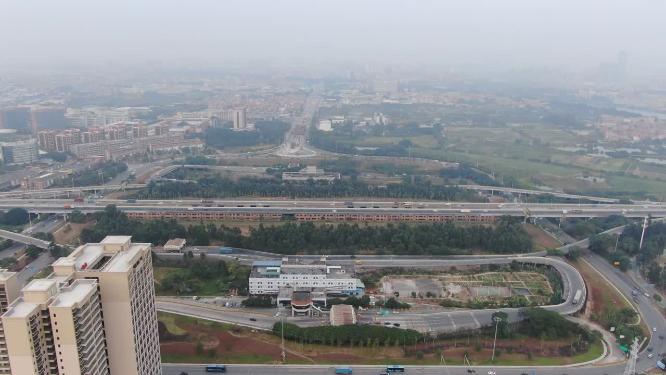 城市航拍广东东莞城市风光