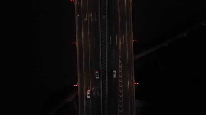 江西赣州城市夜幕降临夜景灯光交通航拍