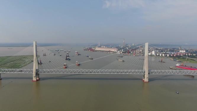 湖南岳阳洞庭湖大桥航拍
