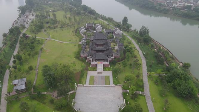 湖南衡阳东洲岛4A景区航拍
