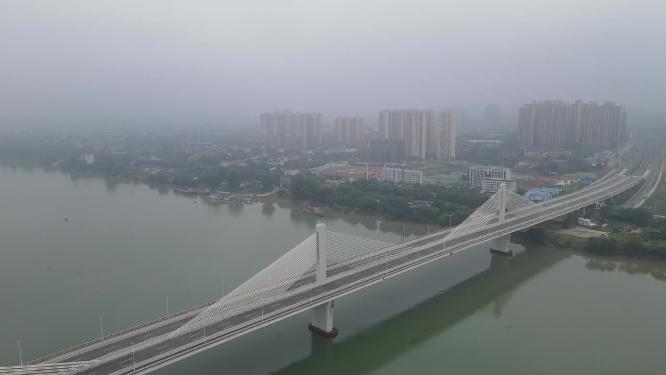 湖南衡阳湘江大桥航拍