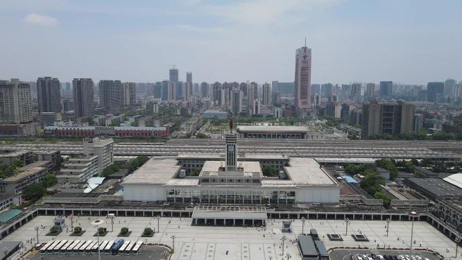 湖南长沙火车站航拍