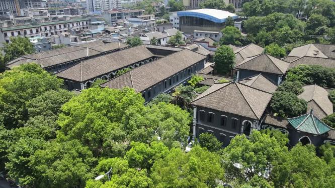 湖南长沙第一师范学院航拍