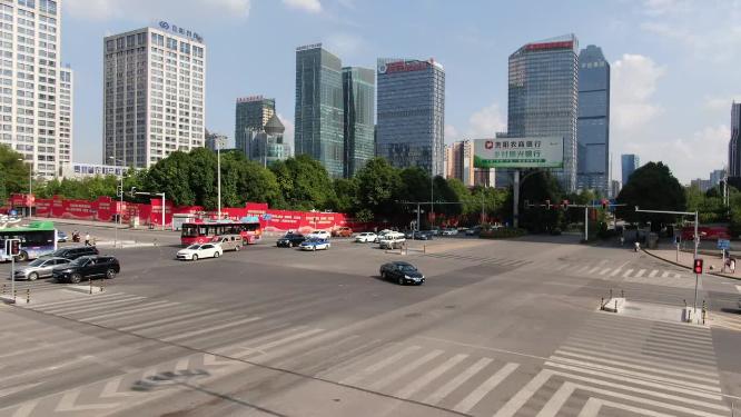 贵州贵阳城市风光花果园高楼交通航拍