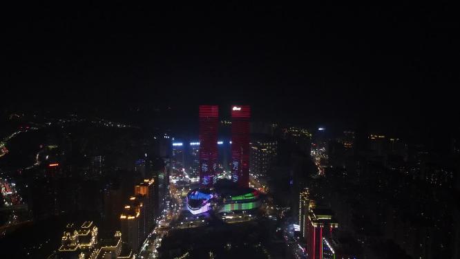 贵州贵阳城市风光花果园高楼交通航拍