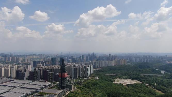 贵州贵阳城市风光花果园高楼交通航拍