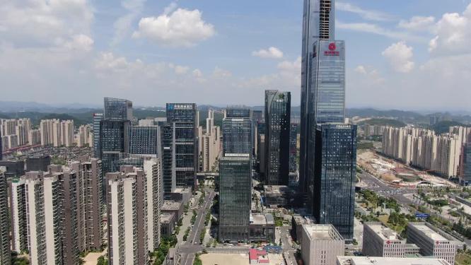 贵阳城市风光金融中心商务建筑航拍