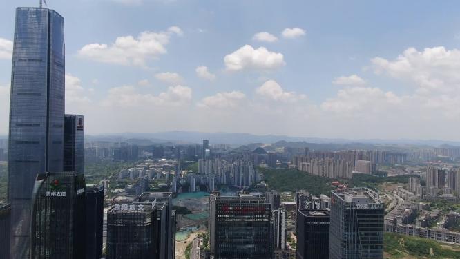 贵阳城市风光金融中心商务建筑航拍