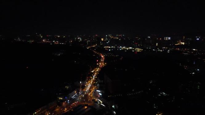 城市夜景交通航拍