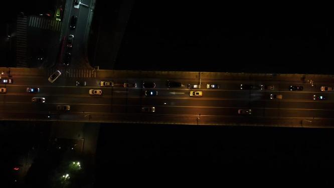 城市夜景交通航拍