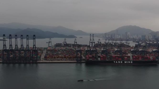 深圳盐田港口码头航拍