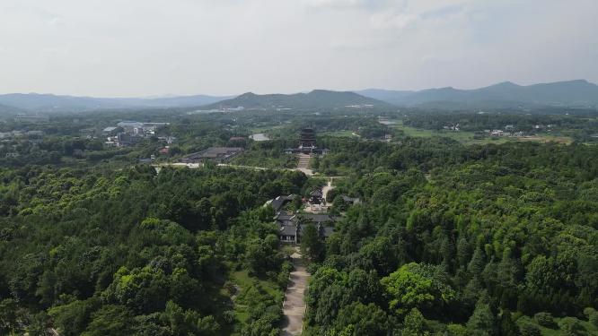 湖南长沙刘少奇故居花明楼航拍