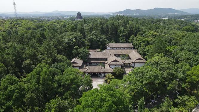 湖南长沙刘少奇故居花明楼航拍
