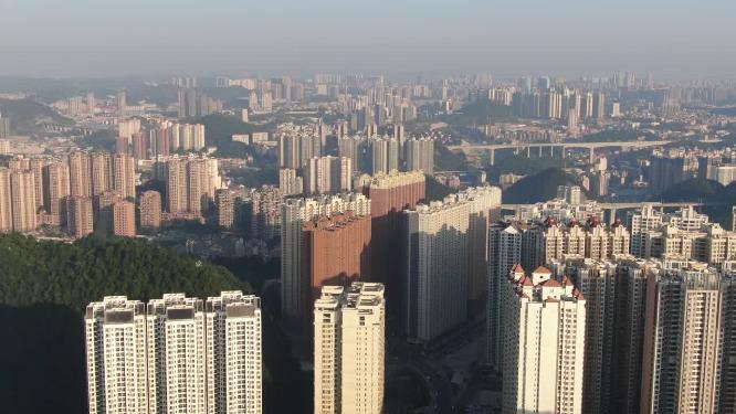 贵州贵阳花果园密集高楼建筑航拍