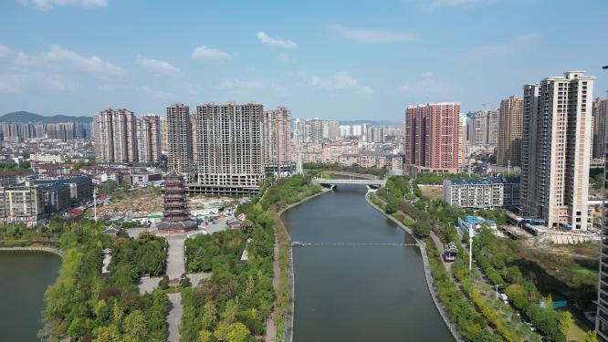 湖南怀化听溪阁航拍