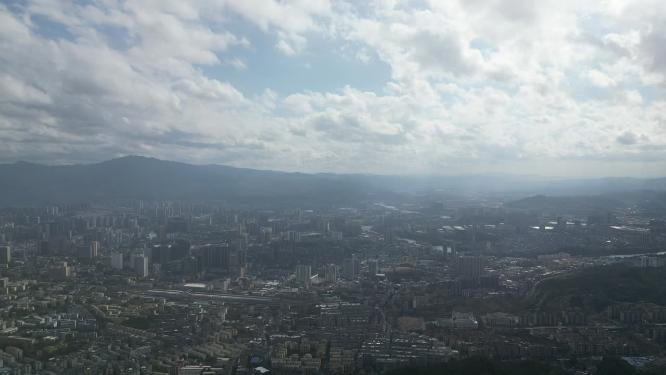 湖南怀化城市全景图航拍