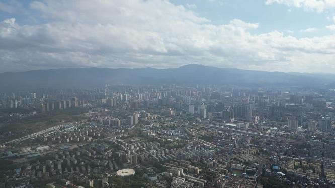 湖南怀化城市全景图航拍