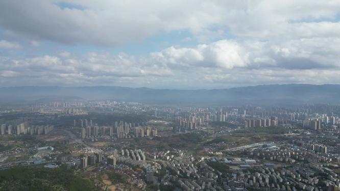 湖南怀化城市全景图航拍