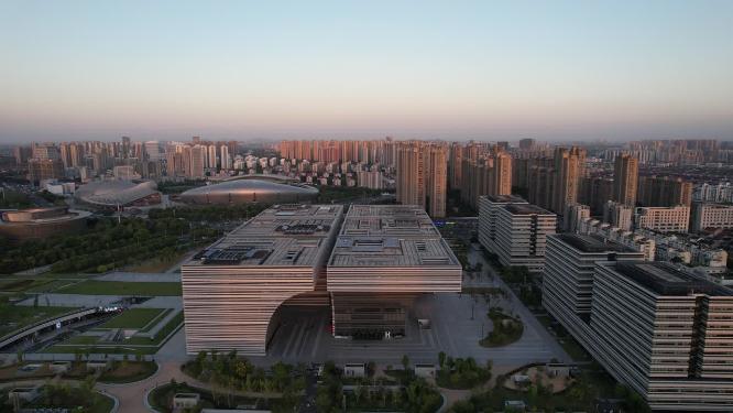 江苏常州市民中心航拍