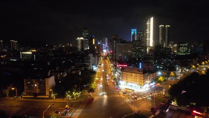 江苏无锡城市夜景灯光航拍