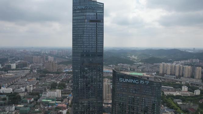 江苏镇江苏宁广场地标建筑航拍