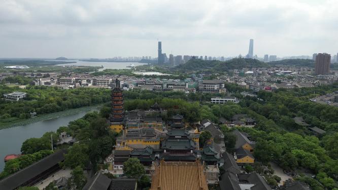 江苏镇江金山寺4A景区航拍