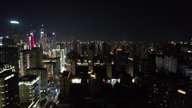 江西南昌城市夜景灯光航拍