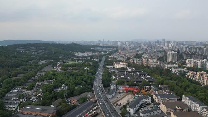 浙江杭州城市交通航拍