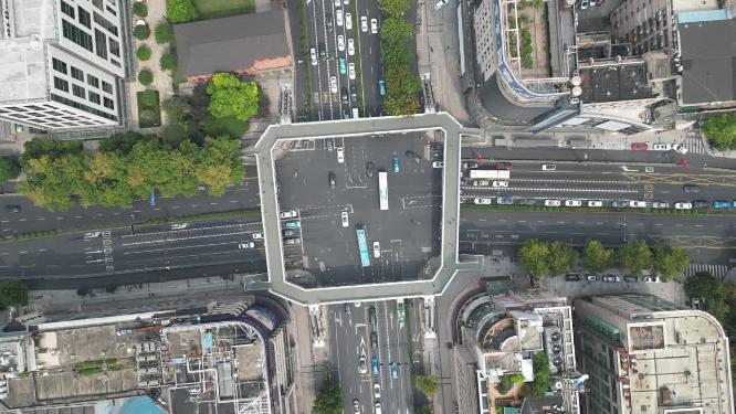 浙江杭州城市交通航拍
