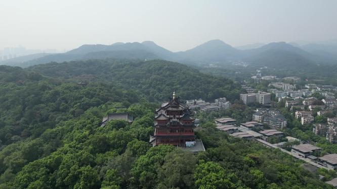 浙江杭州西湖城隍阁航拍