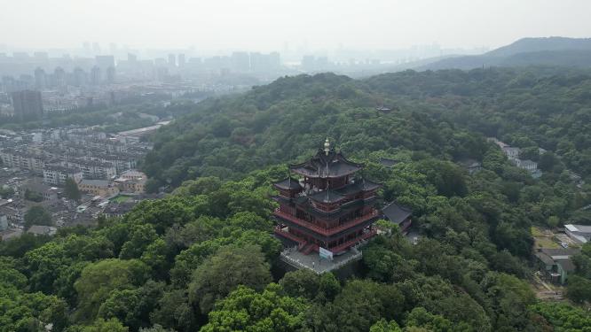 浙江杭州西湖城隍阁航拍