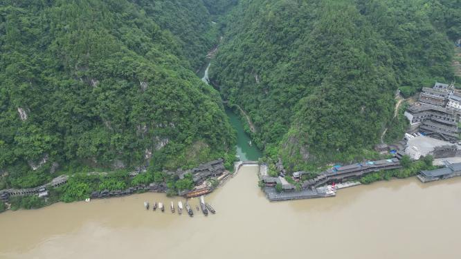湖北长江三峡人家5A景区航拍