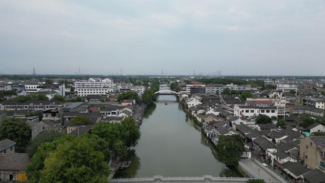中国浙江乌镇5A景区航拍