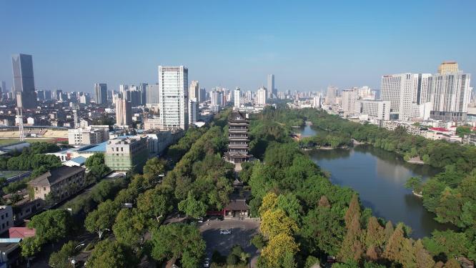 安徽合肥包公园4A景区航拍